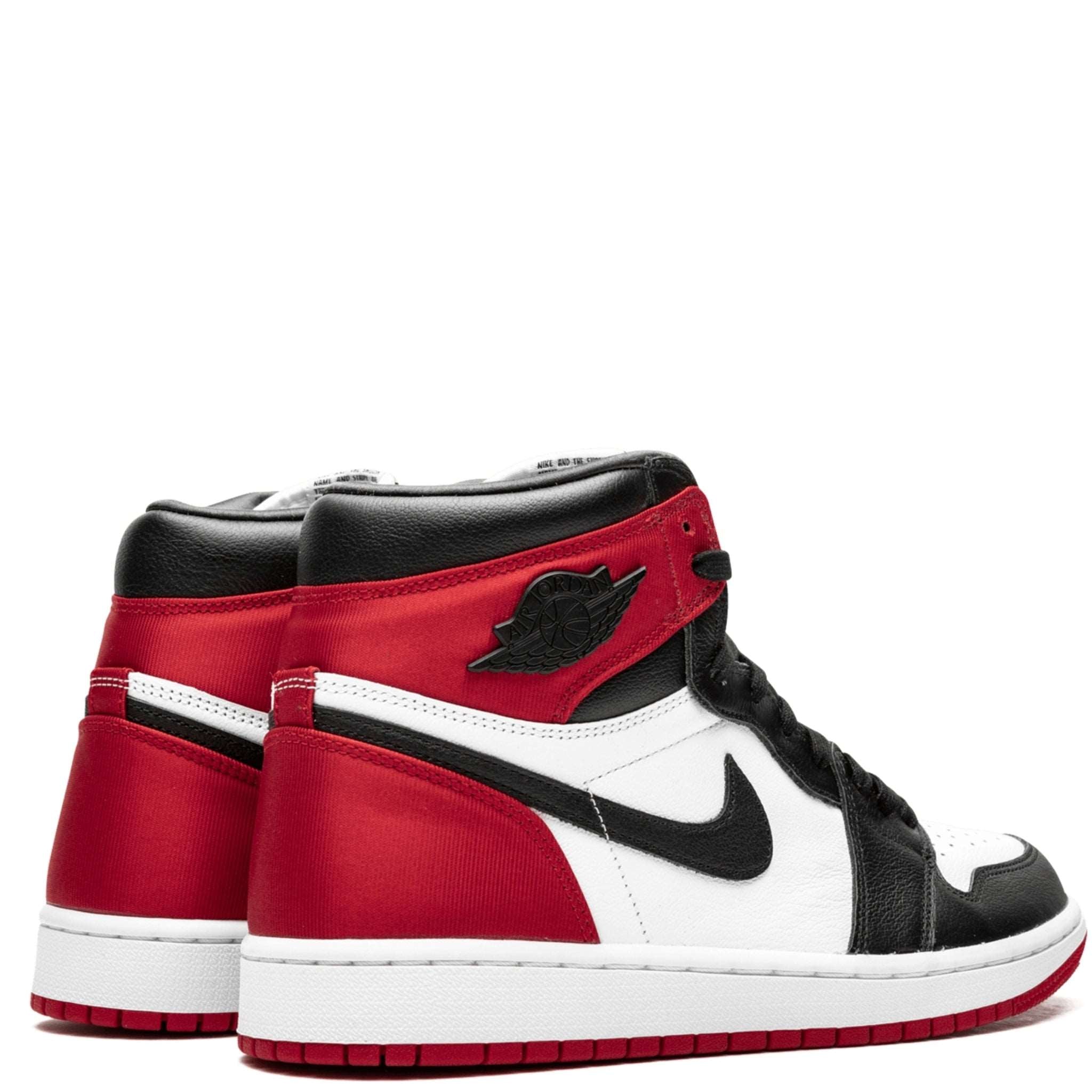 Womens air jordan 1 retro high og satin black toe Clearance