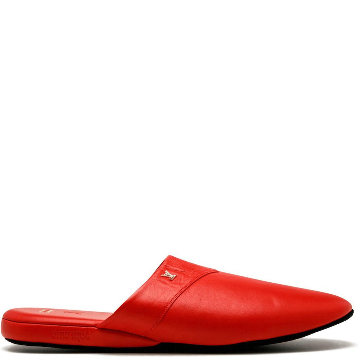 Louis Vuitton x Supreme Slippers Louis Vuitton Red Supreme Hugh Slippers Leather ref.319706  main image 2