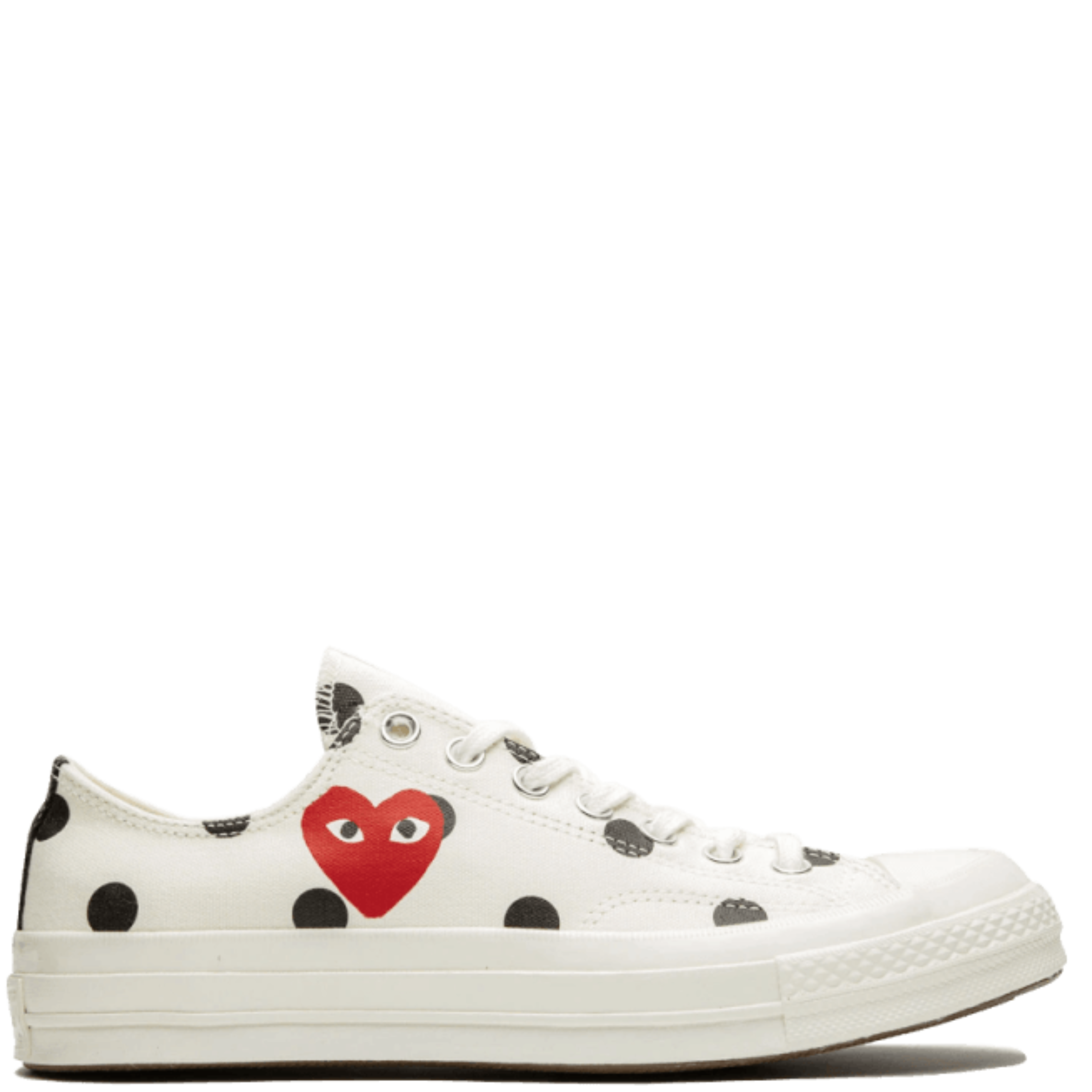 CONVERSE X COMME DES GARCON CDG PLAY CHUCK TAYLOR LOW POLKA DOT WHIT