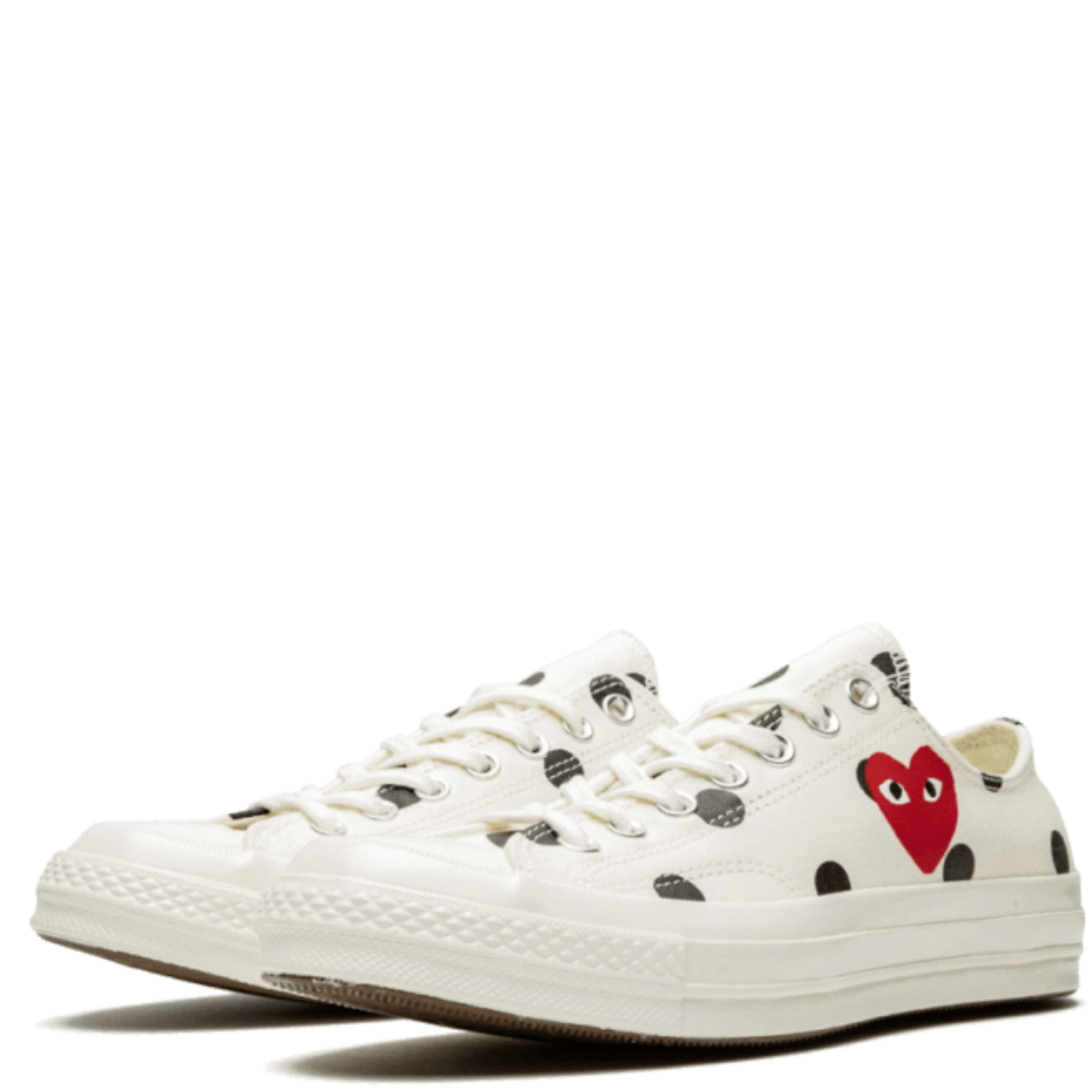 CONVERSE X COMME DES GARCON CDG PLAY CHUCK TAYLOR LOW POLKA DOT WHIT