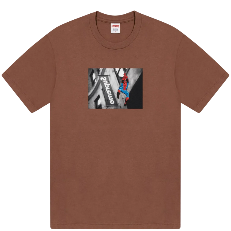 茶　S　Supreme spider-man tee SUPREME SPIDER-MAN BROWN TEE