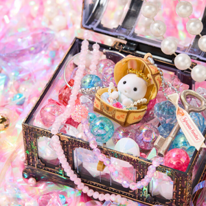 SYLVANIAN FAMILIES MILK RABBIT BABY TREASURE BOX KEYCHAIN